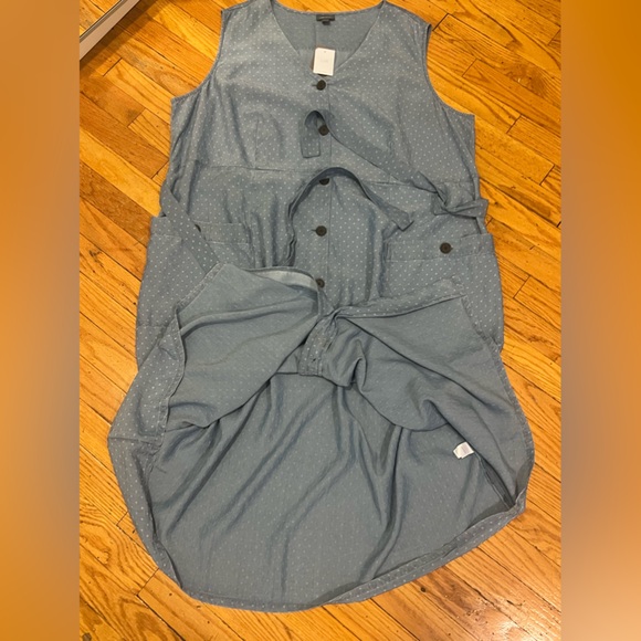 J Jill Denim Sleeveless Button-Front Dress In Blue Dunes Wash Size 3XL NWT - Picture 6 of 14